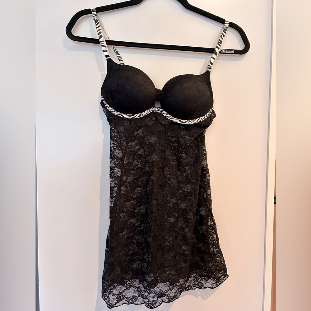 Black lace teddy